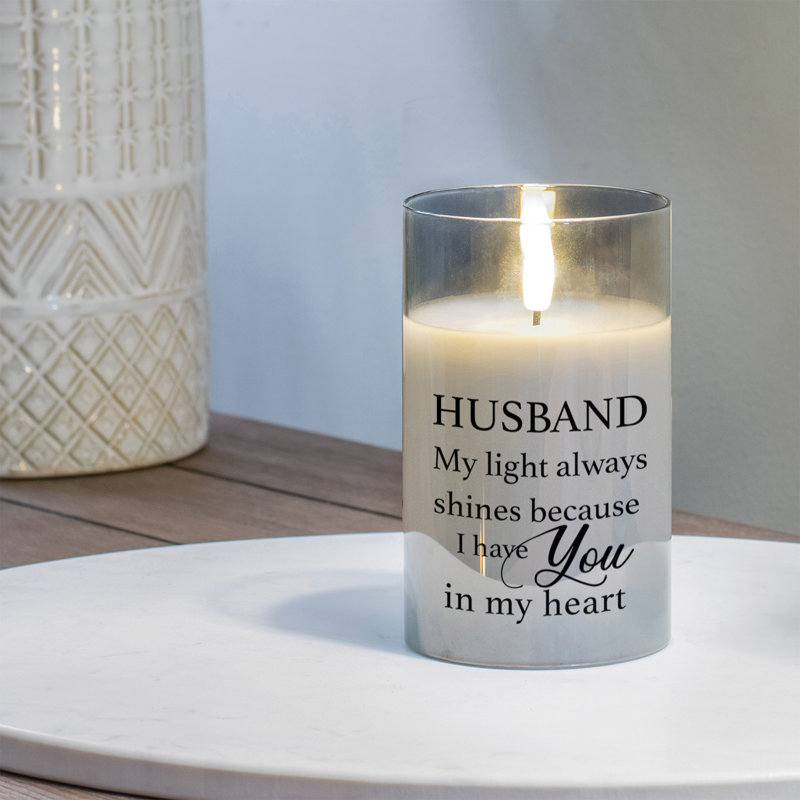 Flameless Jar Candle with Glass Holder