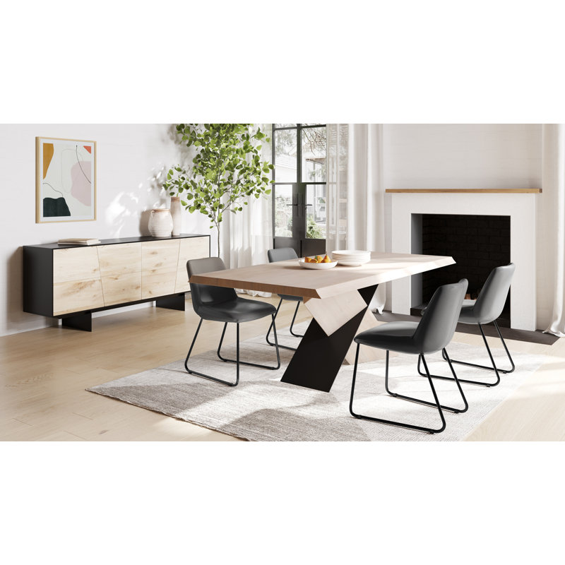 Delmer 79" Solid Oak Cross Leg Dining Table