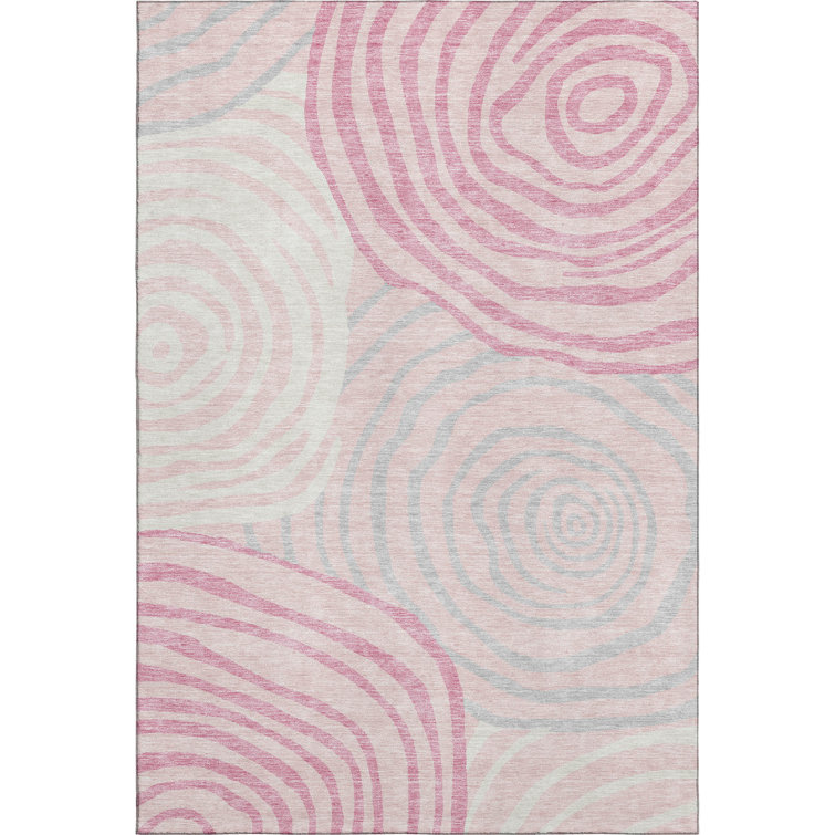 Premium Machine Washable Prisco Pink Rug