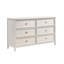 Commode Etgo 60 po, placage en mélamine blanche, 6 tiroirs spacieux