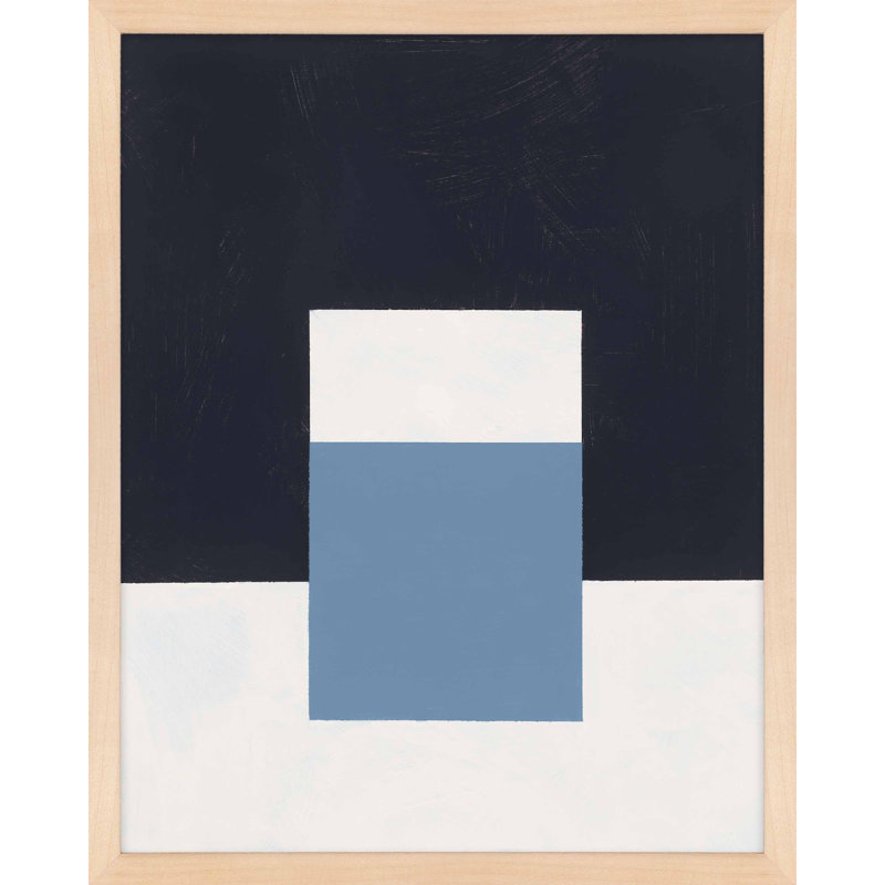 «Square Sky» par Robert Kamnatnik - Art mural encadré, Papier avec cadre érable, H 38 po x l 30 po x P 1,25 po