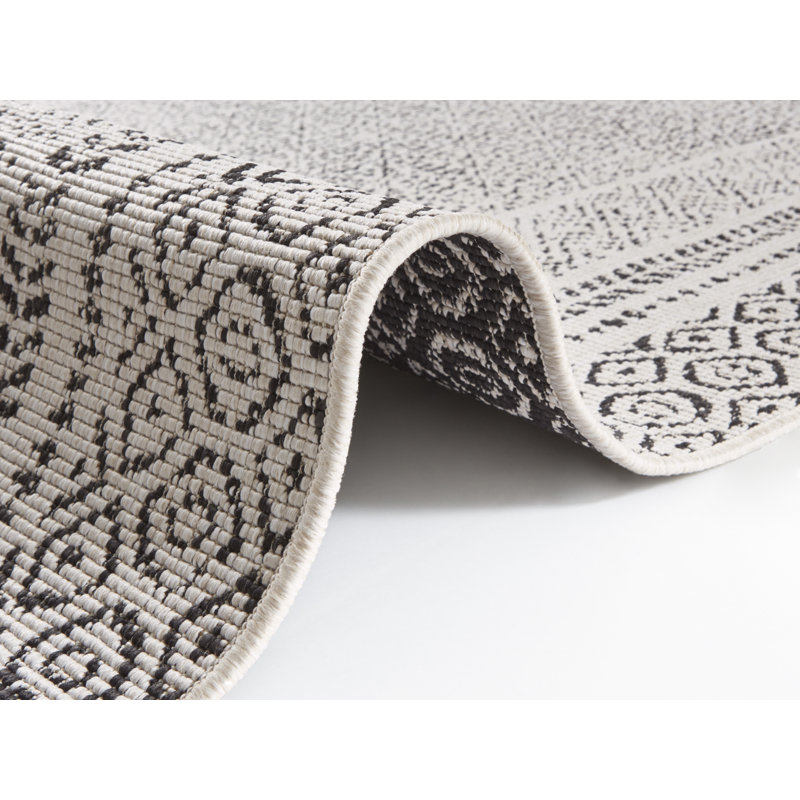 Frame Flatweave Black Rug, Rectangle 200 x 290cm