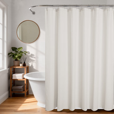 Cotton Blend Waffle Single Shower Curtain