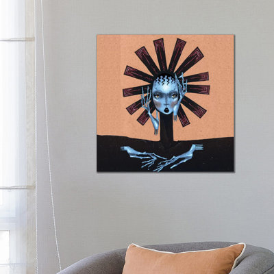 Blue Dalia by DEMÖ - Wrapped Canvas Gallery-Wrapped Canvas Giclée