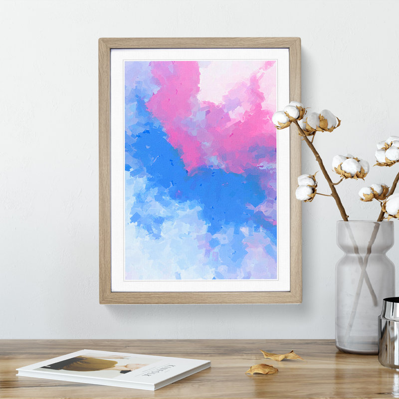 Flowing Out Abstract - Single Picture Frame Print, 64cm H x 46cm W x 2cm D, Oak