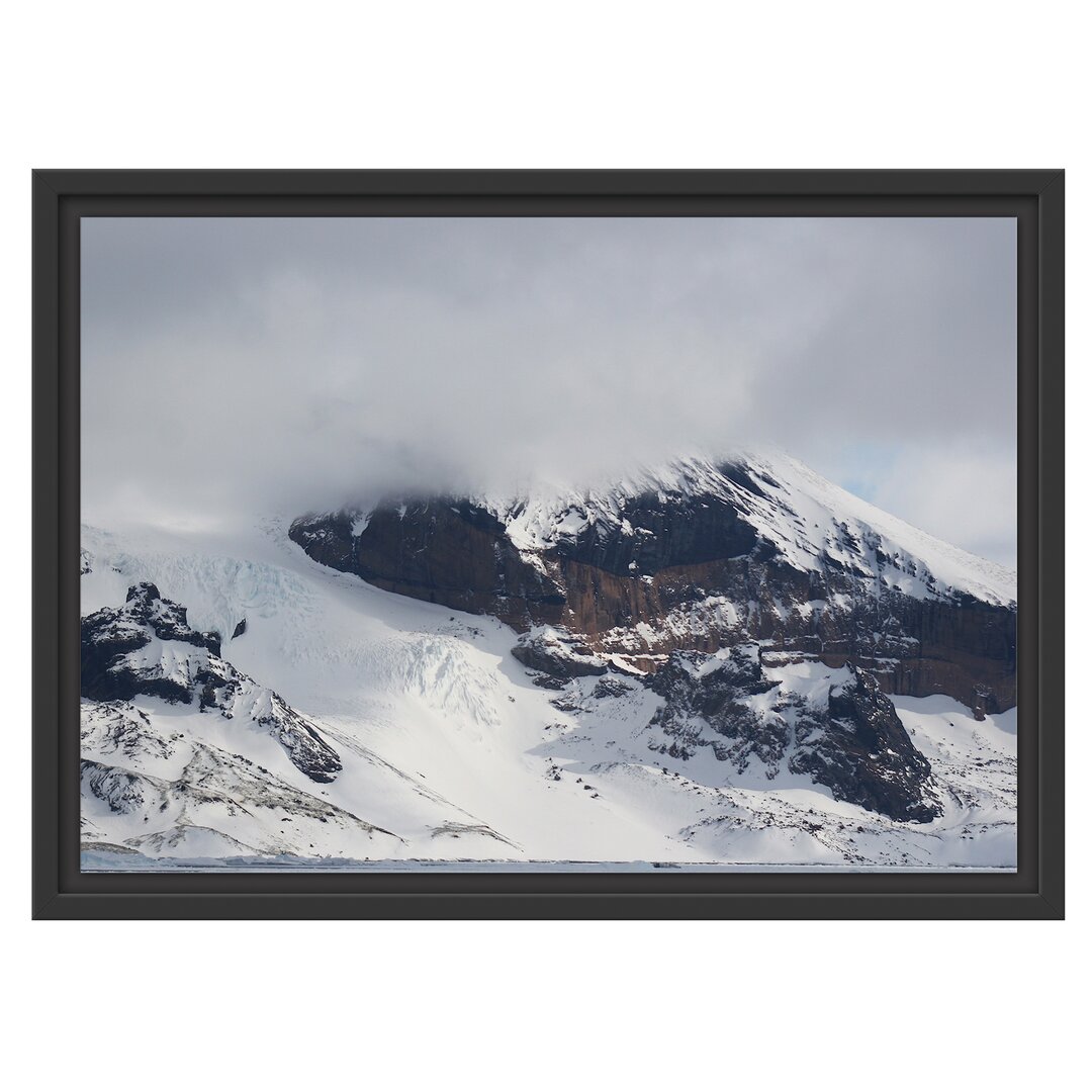 Gerahmtes Wandbild schneebedecktes Gebirge