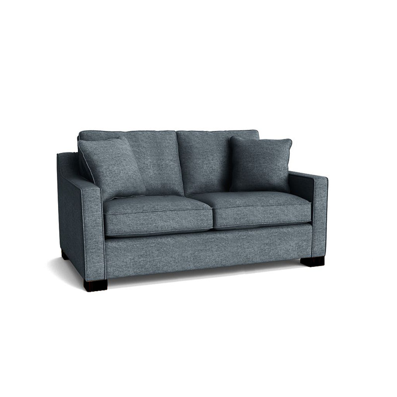 Causeuse à accoudoirs carrés de 56 po avec coussins réversibles Aceyon, Jango Copen, Espresso