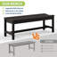 Banc d'extérieur, banc de jardin courbé sans dossier, PEHD, résistant aux intempéries, porche de patio, noir-120275942