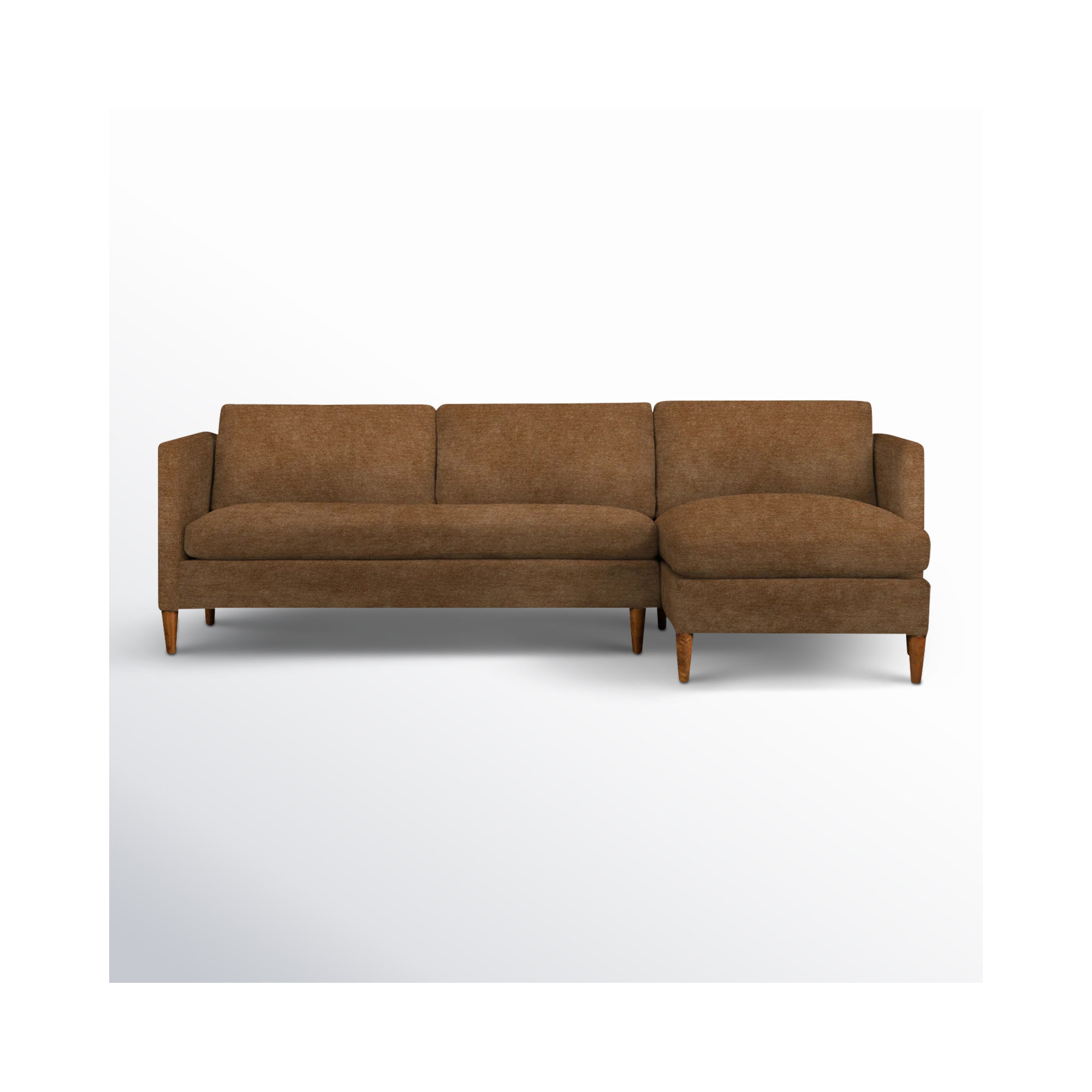 Clifford 2 - Piece Upholstered Custom Sectional, Nave Bark Performance Distressed Velvet, Right Hand Facing