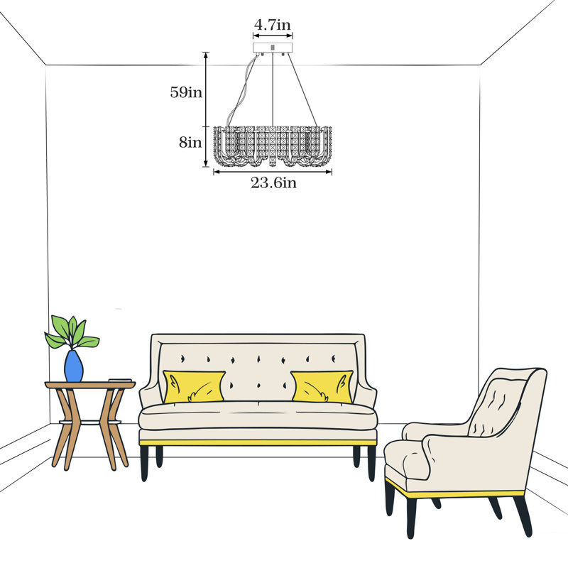 Latecha Dimmable LED Unique/Statement Crystal Chandelier