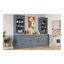 Armoire de cuisine autoportante moderne avec tablettes réglables et rangement en bois aggloméré gris TopMAX pour la nourriture et les fournitures