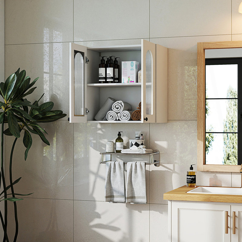 Armoire murale en verre arquée avec portes réglables