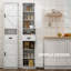 Grande armoire de rangement pour salle de bain avec 2 portes de grange et 1 tiroir-1266317976