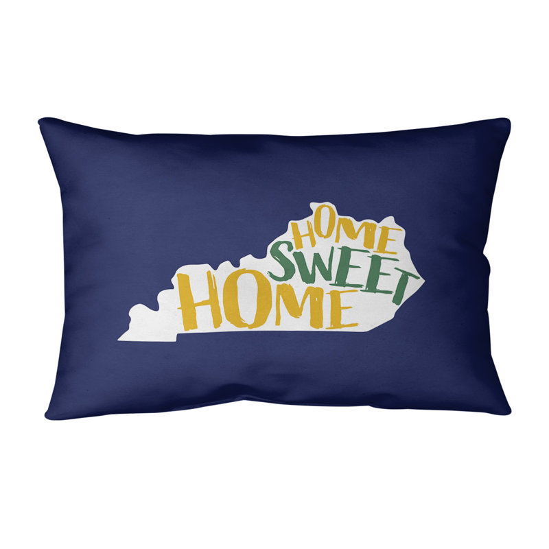 Home Sweet Indoor/Outdoor Lumbar Pillow, Navy, Kentucky