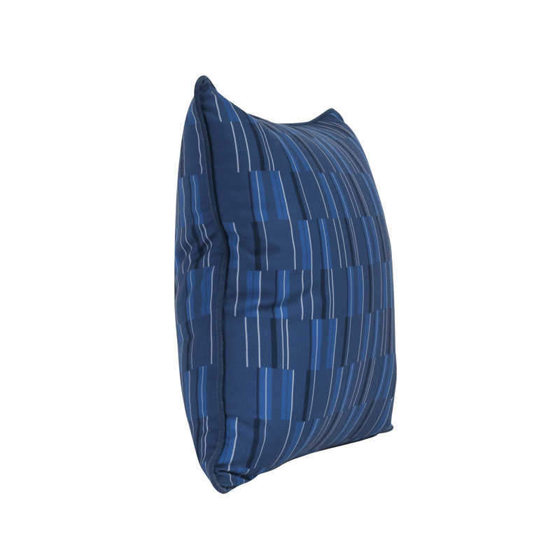 Nantucket Indoor/Outdoor Reversible Throw Pillow, Blue/Navy/White