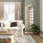 Wood Window Pane Inspired Panel Brown Wall Mirror with Galvanized Metal Frame