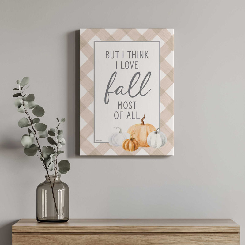 «I Love Fall» par lettres et doublures, reproduction d'art, L 12 po x H 16 po, Ne s’applique pas, Toile non encadrée
