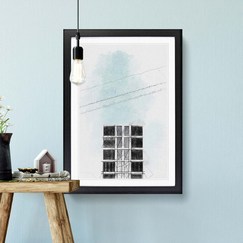 Sketching the Architecture Vol.35 - Picture Frame Drawing Print, 87cm H x 62cm W x 2cm D, Black Framed
