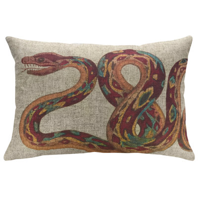Snake Linen Throw Pillow