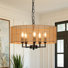 Aarzo 19.7" 5-light Coastal Boho Dimmable Drum Chandelier With Hand-woven Rattan Shade (set Of 2)