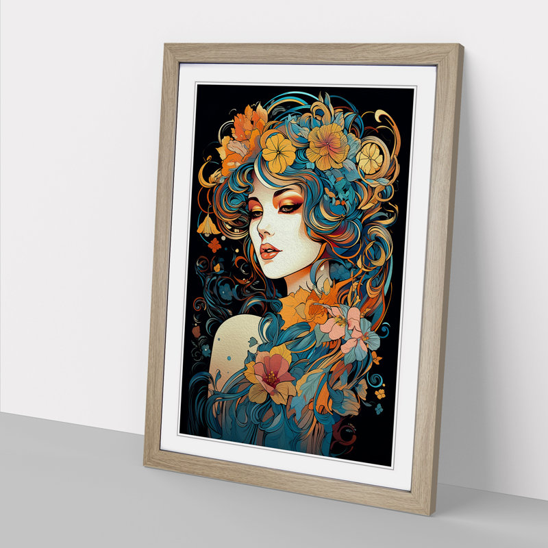 Single Picture Frame Print on Wood, Oak Framed, 34cm H x 25cm W