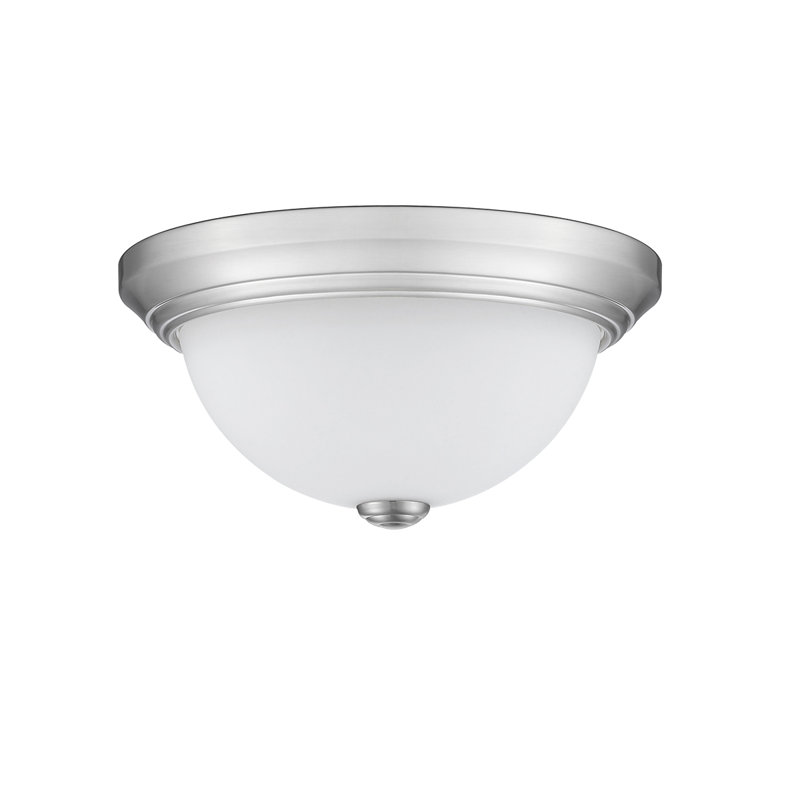Plafonnier encastré 11 po 2 lumières Andrew-Joseph, Nickel brossé