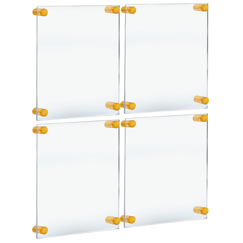 Ensemble de quatre cadres flottants muraux flottants en acrylique pour galerie flottante: 8,5 po x 11 po, taille du cadre graphique: 12,5 po x 15 po