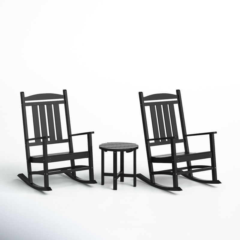 Chaise berçante d'extérieur en plastique Laguna, Noir