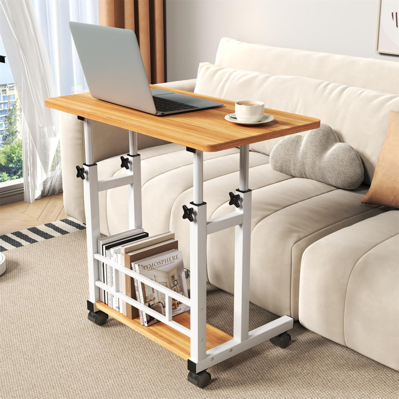 Metal Base Computer Desk, Tan/White