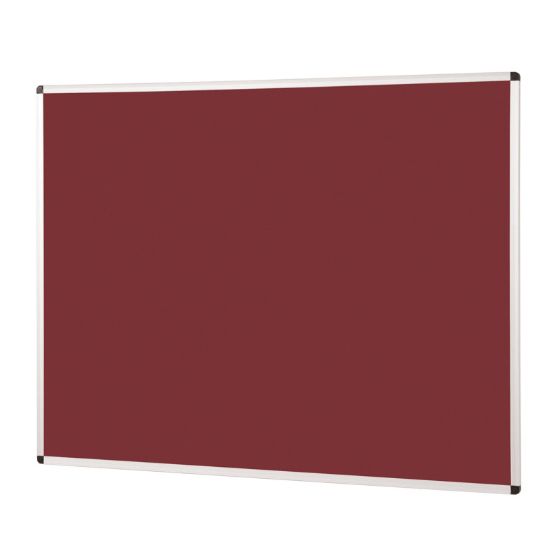 Wall Mounted Bulletin Board, 90 cm H x 120 cm W, Burgundy