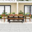 7-Piece Outdoor Dining Set with Cushions, Ergonomic Chairs, Bench and Adjustable Feet