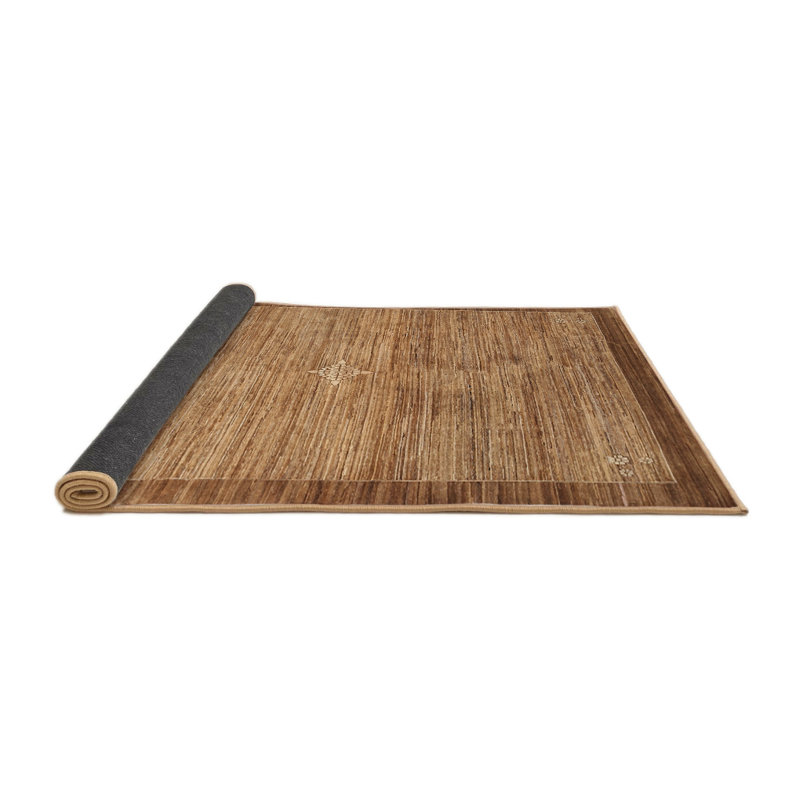 Tapis contemporain brun, Rond 6 pi x 6 pi