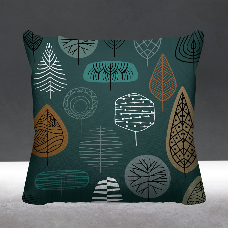 Felicity Outdoor Reversible Throw Pillow, 19W" x 19H", Emerald