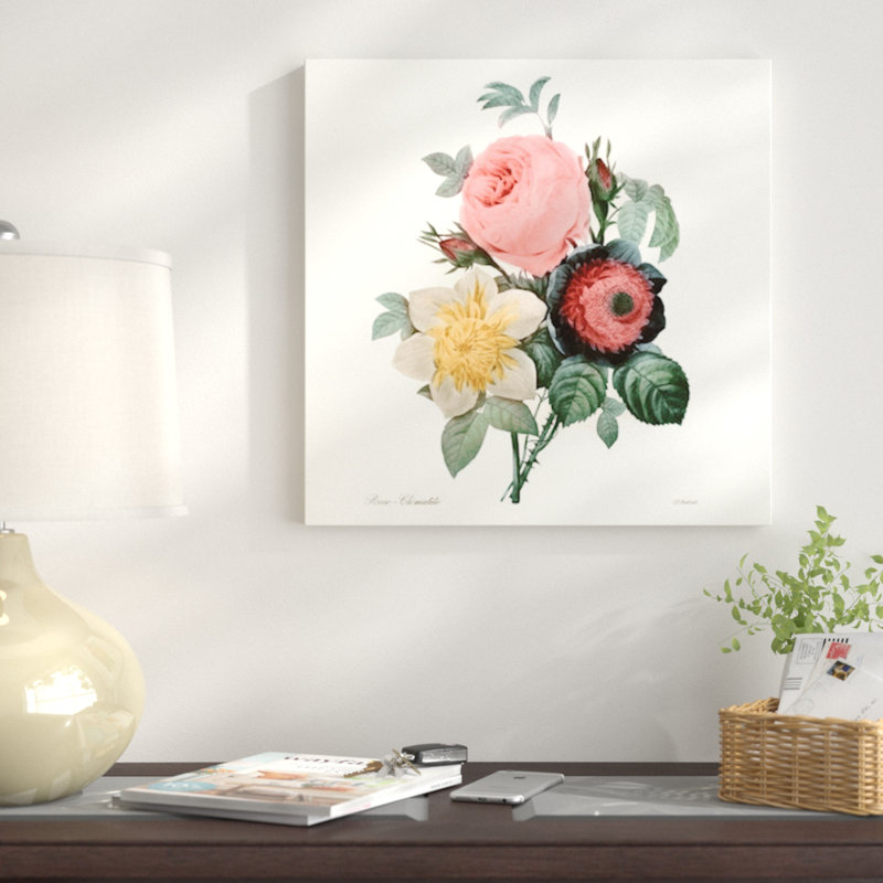 « blushing bouquet ii », reproduction d’impression sur toile, H 12 po x l 12 po x P 1,5 po, Pas de tapis, Toile tendue
