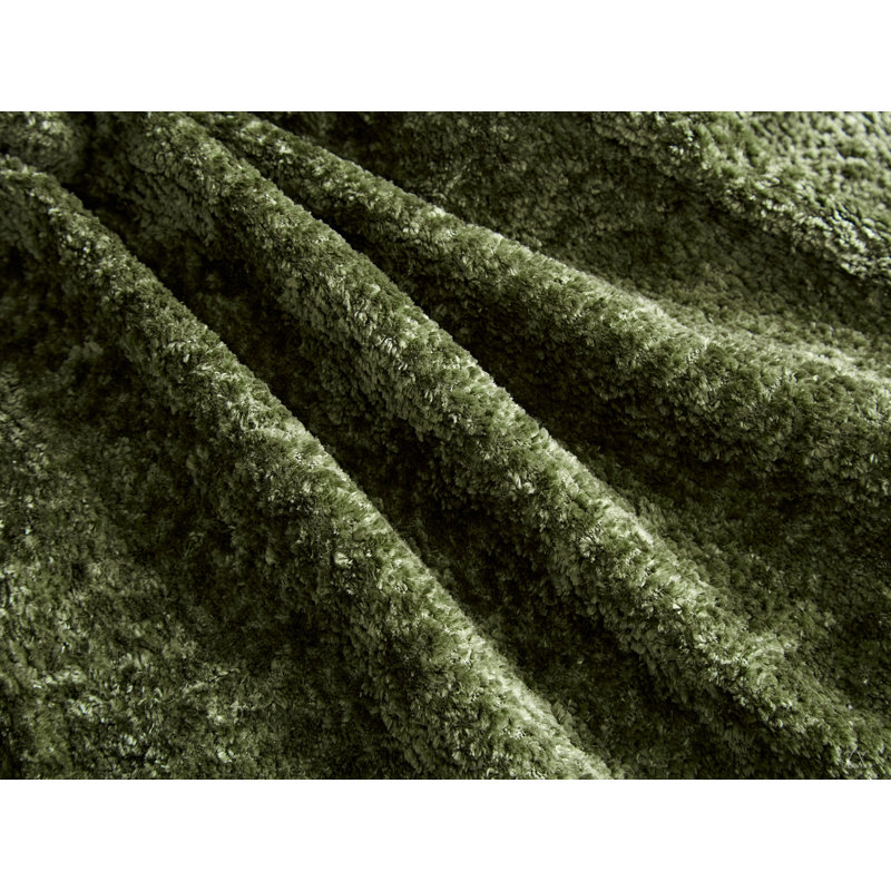 Upholstered Boucle L-Shaped Sectional, Boucle verte, 30.3" H x 129.8" W x 72.4" D, Green