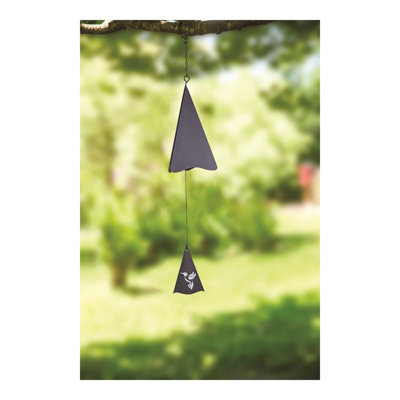  Black Hummingbird Triangle Wind Bell 24"