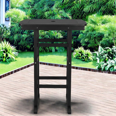 Table de patio à hauteur de bar durable, matériau en PEHD, conception moderne pour l'extérieur