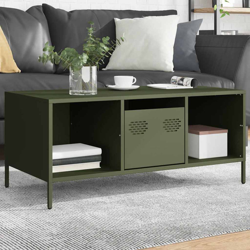Alizai Coffee Table with Storage, Olive Green
