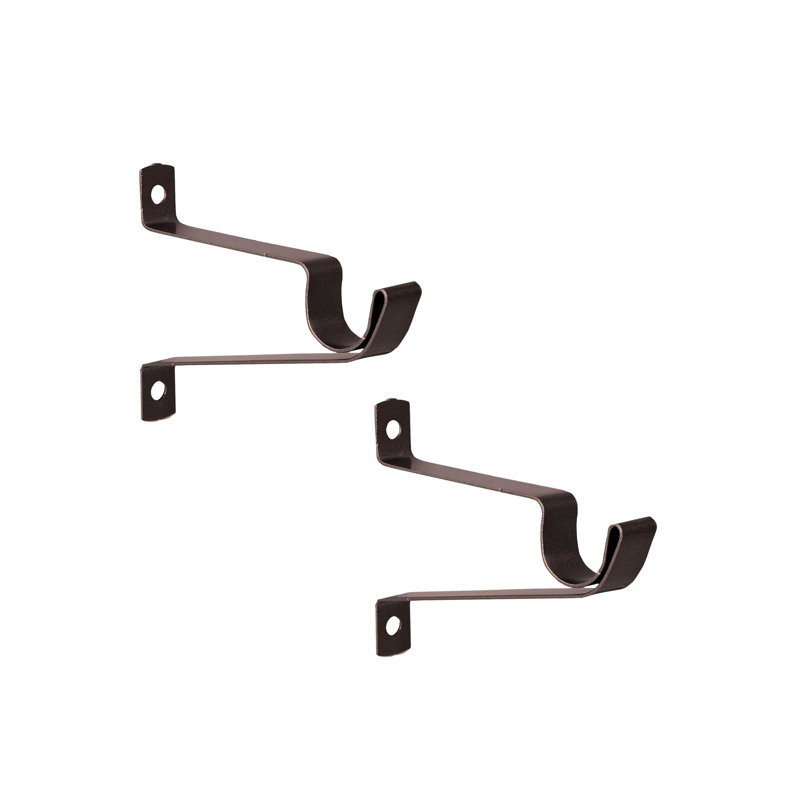 Mounting Bracket Set for 5/8" Diameter Curtain Rods, 1.9" Clearance - Basics by Wayfair™, Bronze