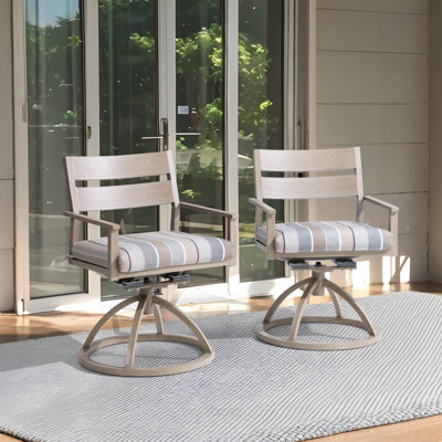 Outdoor Swivel & Rocking Dining Chairs With Sunbrella Cushion by Red Barrel Studio