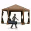 Pavillon de jardin hexagonal escamotable Outsunny