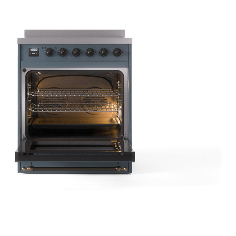 ILVE Nostalgie II 30 in Induction Range, Blue Gray/Bronze
