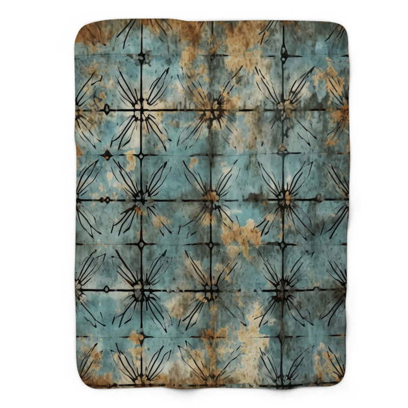 Motifs rétro - couverture Sherpa de qualité supérieure 1 pièce, Grand lit