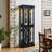 Solid Wood Frame Glass Curio Display Cabinet with Adjustable Shelves