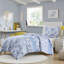 Ensembles de literie certifiés en microfibre de style floral bleu simple pour la maison