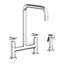 East Square Kitchen Bridge Faucet with Side Spray-1785465810-1839286138