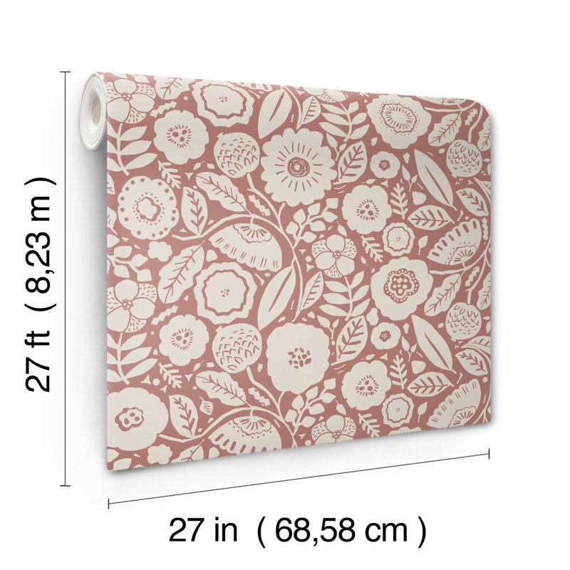 Camille Floral Wallpaper Roll, Pink
