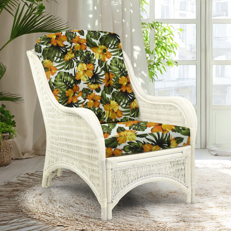 Fauteuil large de 28 po Boba, Blanc, Polypropylène / oléfine brun clair