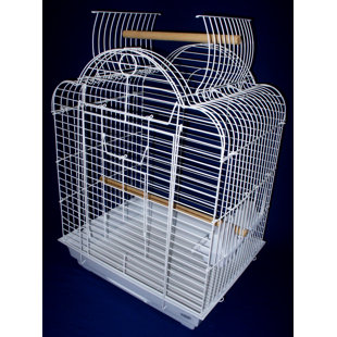 Cage à oiseau avec plateau de jeu ouvert feston