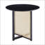 Table ronde noire en bois massif